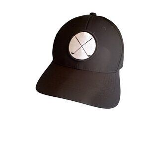 Black Embroidered Golf Club‎ Patch Hat Cap Adjustable